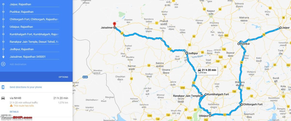 Pushkar to Sanwariya Seth Distance